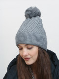 Winterstrickmütze Grau