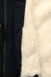 Winter Parkajacke Dunkelblau/Beige