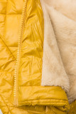 Jacke mit Gürtel und Fleecefutter gelb
