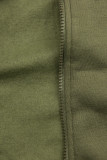 Verlängerte Sweatjacke mit Blumenmuster khaki