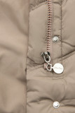 Winterjacke mit Gürtel und Kunstfell Beige