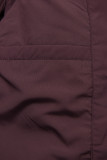 Damen-Steppjacke für den Winter mit Fell – Pflaumenviolett