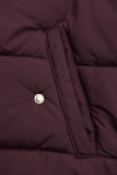 Damen-Steppjacke für den Winter mit Fell – Pflaumenviolett