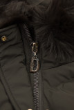 Damen-Steppjacke für den Winter mit Fell – Braun