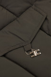 Damen-Steppjacke für den Winter mit Fell – Braun