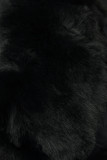 Damen-Steppjacke für den Winter mit Fell – Schwarz