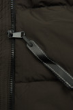 Braune Steppjacke mit Kunstpelz