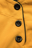 Verlängerte Sweatshirt/Sweatkleid mit Kapuze gelb