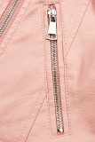 Lederimitatjacke im Biker-Look rosa