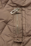 Stepp-Winterjacke mit verlängertem Rücken, Braun