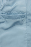 Gesteppte Frühlingsjacke mit Kapuze Blau