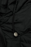 Gesteppte Frühlingsjacke mit Kapuze Schwarz