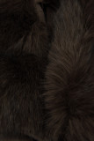 Damen-Winterjacke mit Strickbündchen Dunkelbraun