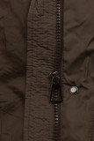 Damen-Winterjacke mit Strickbündchen Dunkelbraun