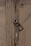 Damen-Winterjacke mit Strickbündchen Braun