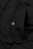 Damen-Winterjacke mit Strickbündchen Schwarz