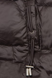 Winterjacke mit Fell, halbglänzend, Braun