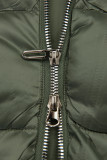 Winterjacke mit Fell, halbglänzend, Grün