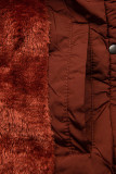 Wintermantel mit Teddy-Futter Braunrot
