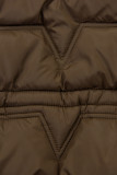 Damen-Wintermantel mit verstellbarer Taille Braun