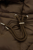 Damen-Wintermantel mit verstellbarer Taille Braun