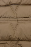 Damen-Wintermantel mit verstellbarer Taille Dunkelbeige
