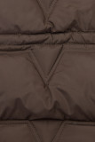 Damen-Wintermantel mit verstellbarer Taille Kalt Braun