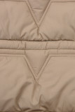 Damen-Wintermantel mit verstellbarer Taille Hellbeige