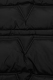 Damen-Wintermantel mit verstellbarer Taille Schwarz