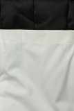 Langer Damen-Winterparka mit verstellbarer Taille Weiß