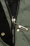 Langer Damen-Winterparka mit verstellbarer Taille Grün