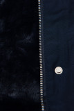 Winterparka mit Fellimitat dunkelblau