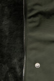 Winterparka mit Fellimitat olivegrün