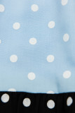 Kleid mit Punktedruck blau/schwarz