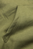 Sweatshirt mit Kapuze in Velour-Optik khaki