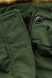 Parkajacke für Winter mit Kunstfell armygrün