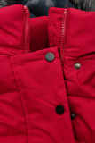 Gesteppte Winterjacke mit Gürtel Rot