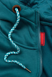 Sweatjacke mit gesteppte Kapuze Türkis