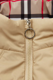 Kurzjacke mit Karomuster Beige