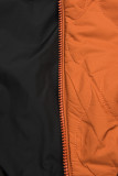 Parkajacke in gesteppter Optik orange/schwarz