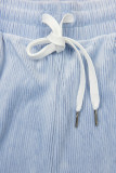 Lässige Hose mit Gummizug in der Taille Hellblau