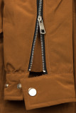 Winterparka mit abnehmbarem Kunstfell braun