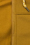 LHD Sweatjacke mit Gummi in der Taille mustard