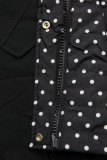 Parkajacke mit Punkten schwarz