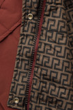 Leichter Parka mit abnehmbarer Kapuze weinrot/braun