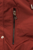 Parkajacke mit abnehmbarem Teddy-Futter braunrot