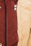 Parkajacke mit abnehmbarem Teddy-Futter braunrot
