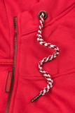Sweatjacke mit Reißverschluss rot