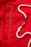 Sweatjacke mit Kordelzug in der Taille rot