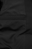 Schwarze Damen-Winterjacke mit Kapuze STORM